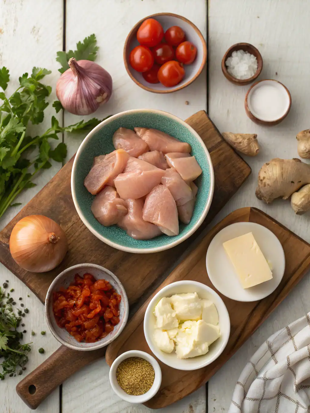 Ingredients for Easy Homemade Butter Chicken Recipe 