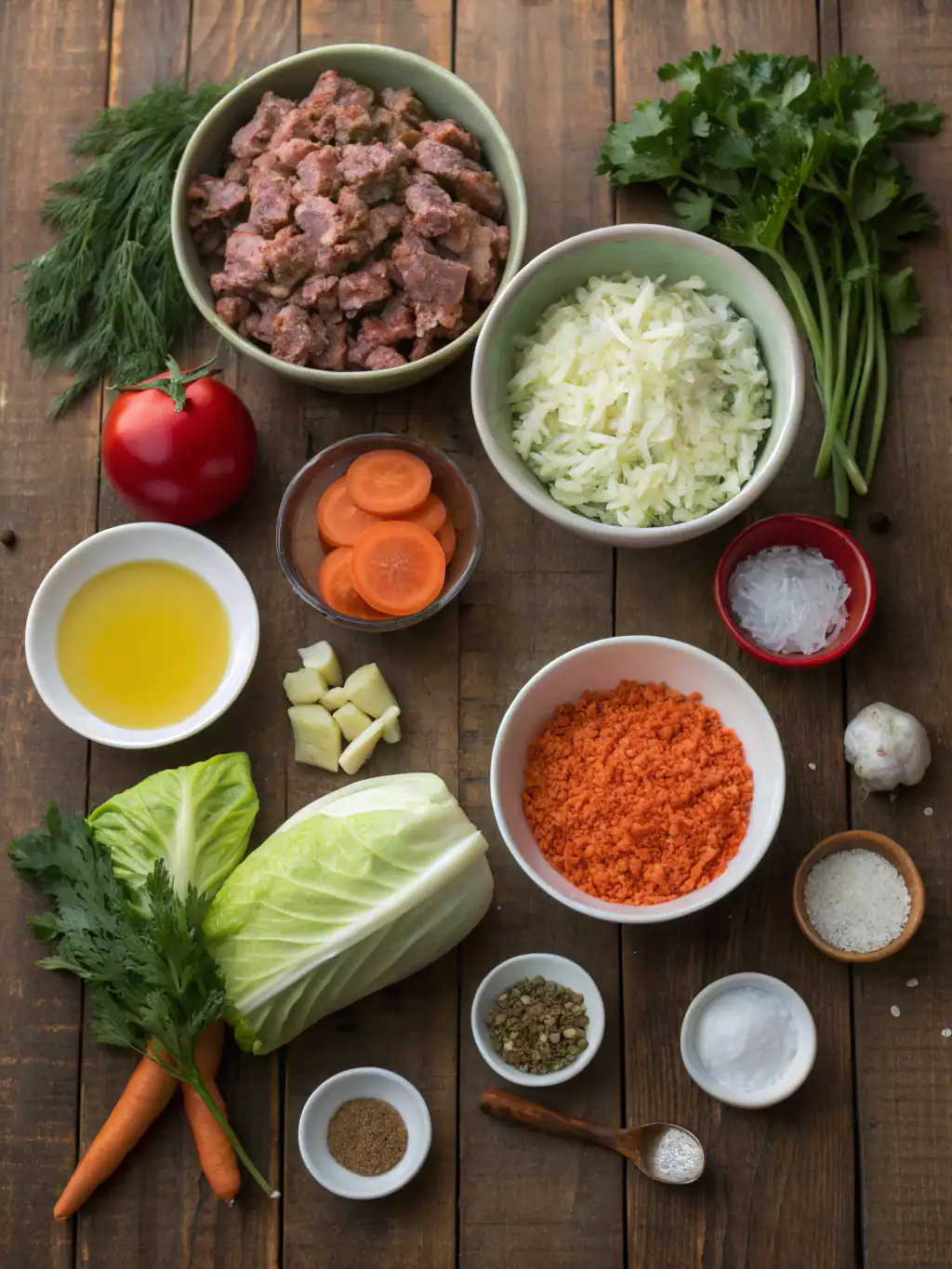 Ingredients for Hearty and Easy Cabbage Roll Soup Recipe