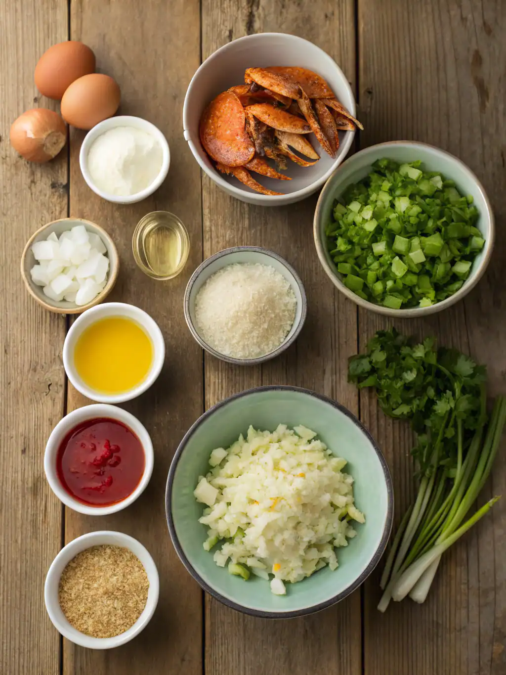 Ingredients for Louisiana Crab Cakes