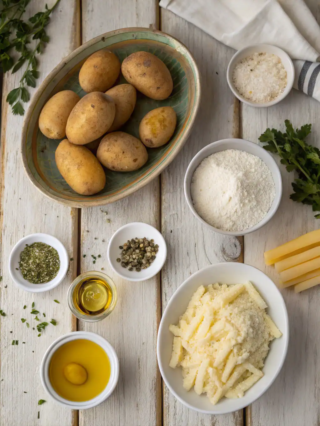 Ingredients for Potato Finger Sticks