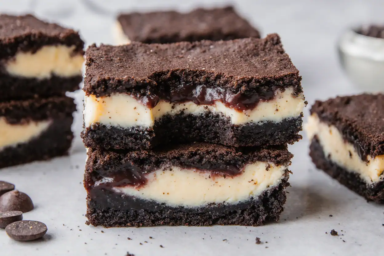Rich chocolate cookies with creamy cheese and gooey chocolate filling, perfect for dessert or snack indulgence, baked with a crisp chocolate cookie exterior and moist center.