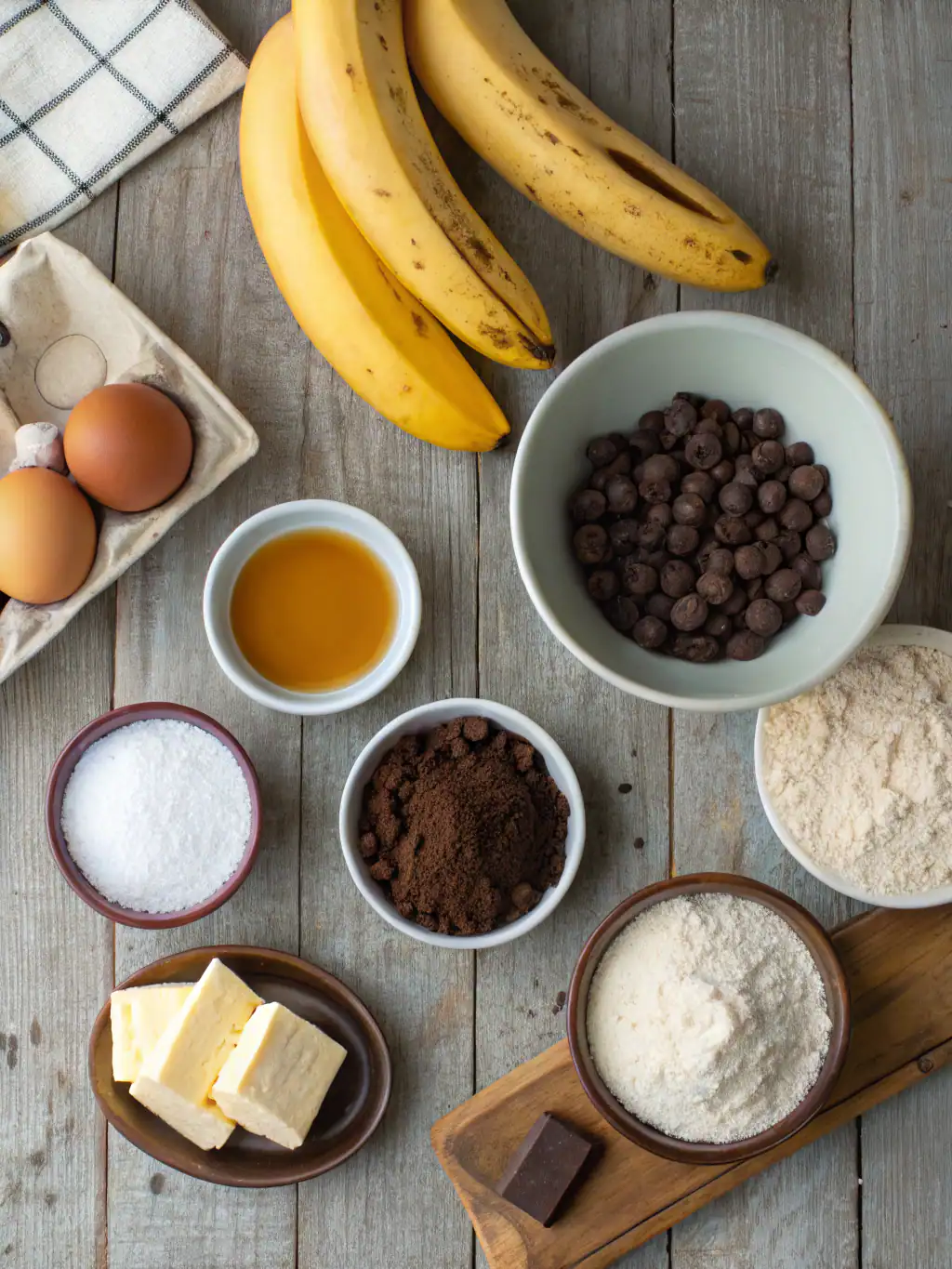 Ingredients for Banana Bread Brownies
