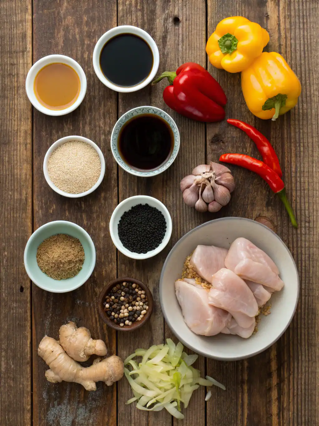 Ingredients for Black Pepper Chicken