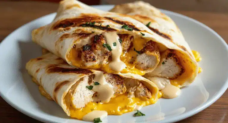 Cheesy Garlic Chicken Wraps – Melty, Juicy & Totally Irresistible!