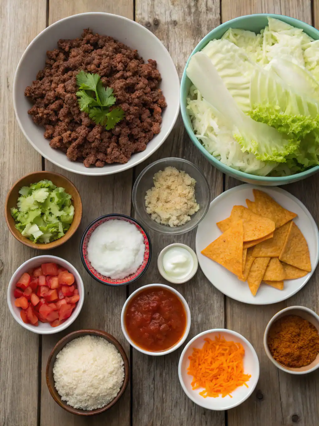 Ingredients for Taco Rice Bowl with Doritos (30-Minutes)