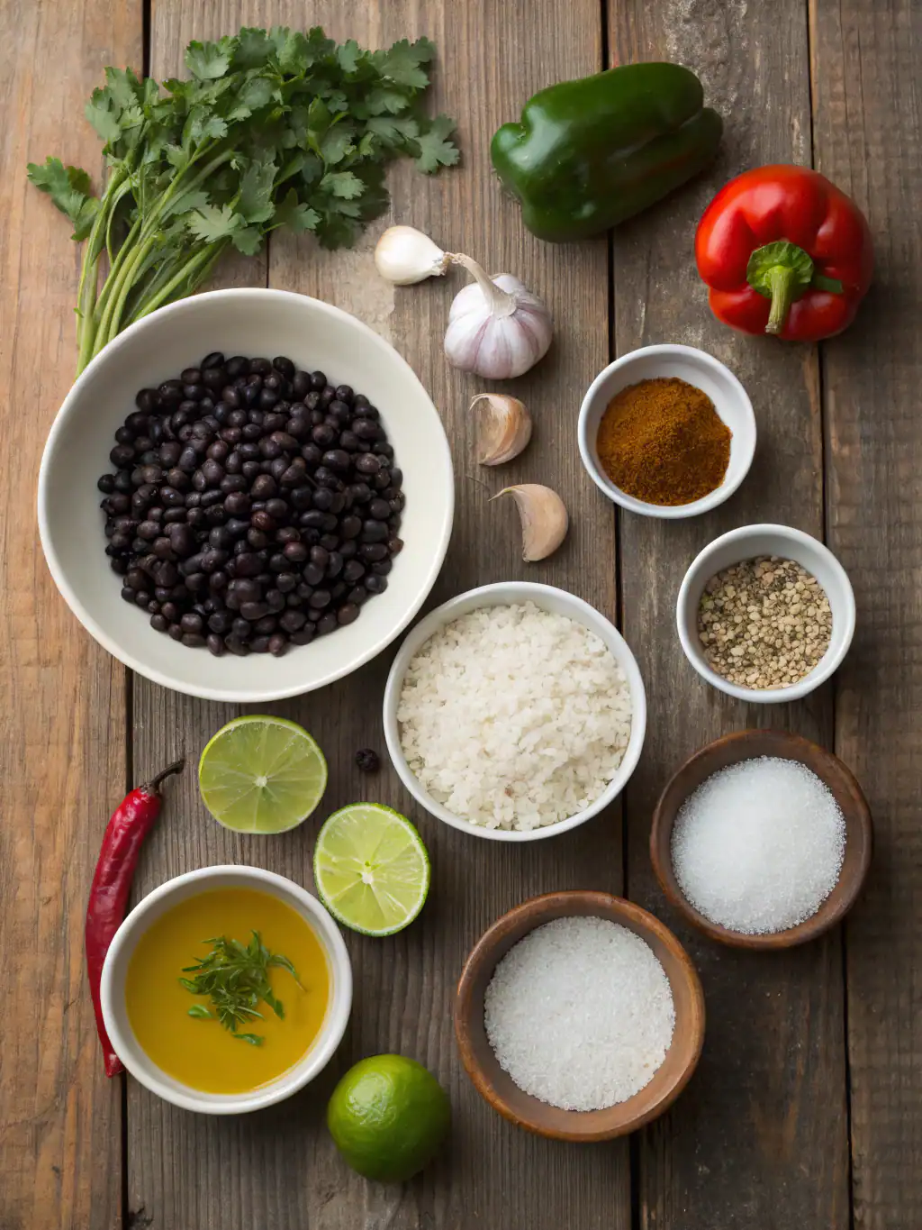 Ingredients for black beans and rice