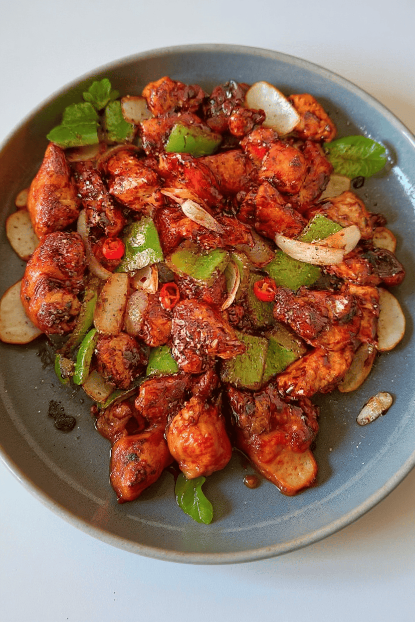 Asian Inspired Chicken Dinner with Peppers