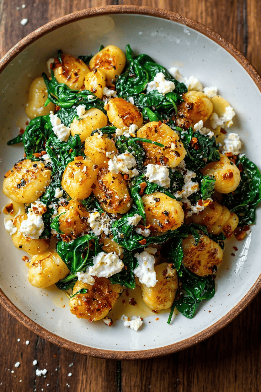 Creamy Gnocchi with Spinach and Feta: Healthy Dinner Inspiration