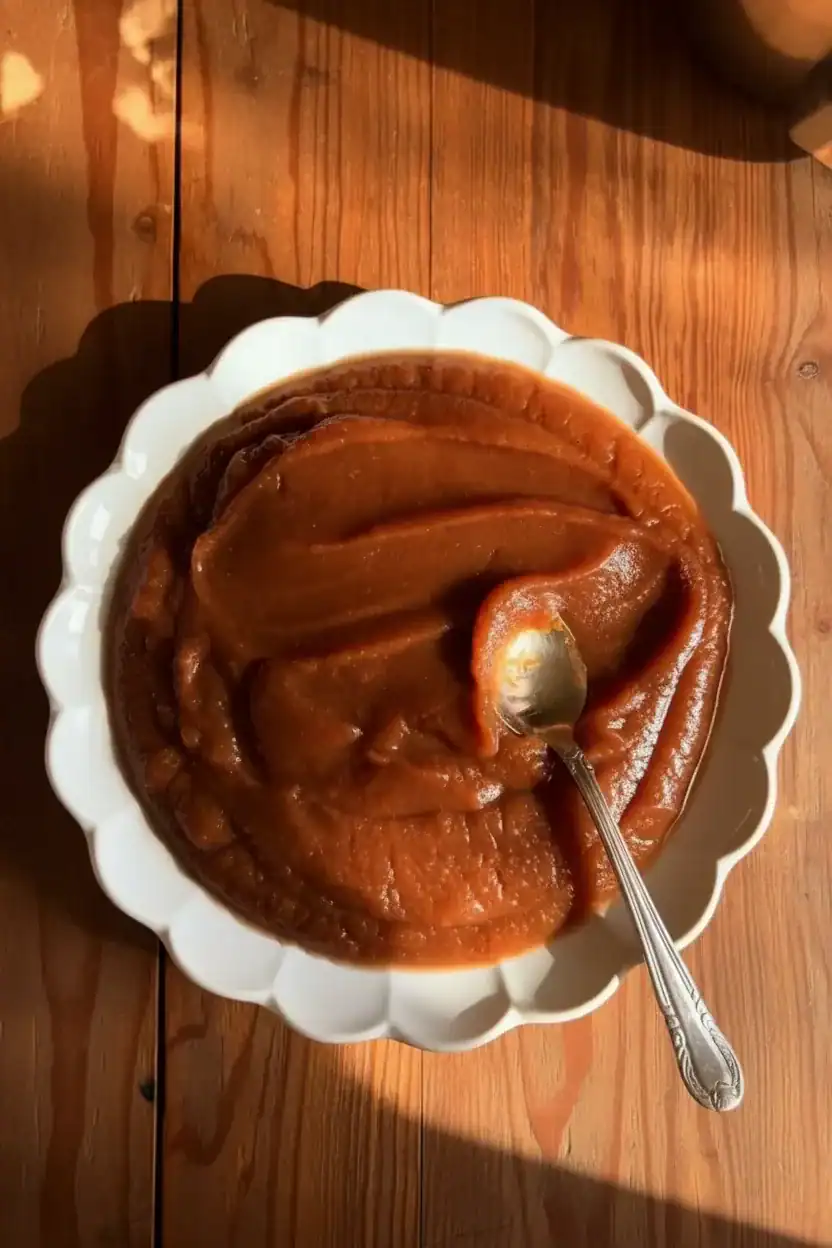 Sweet potato mash served in a decorative white bowl with a silver spoon, placed on a wooden table. Perfect for comfort food lovers and nutritious meal options.