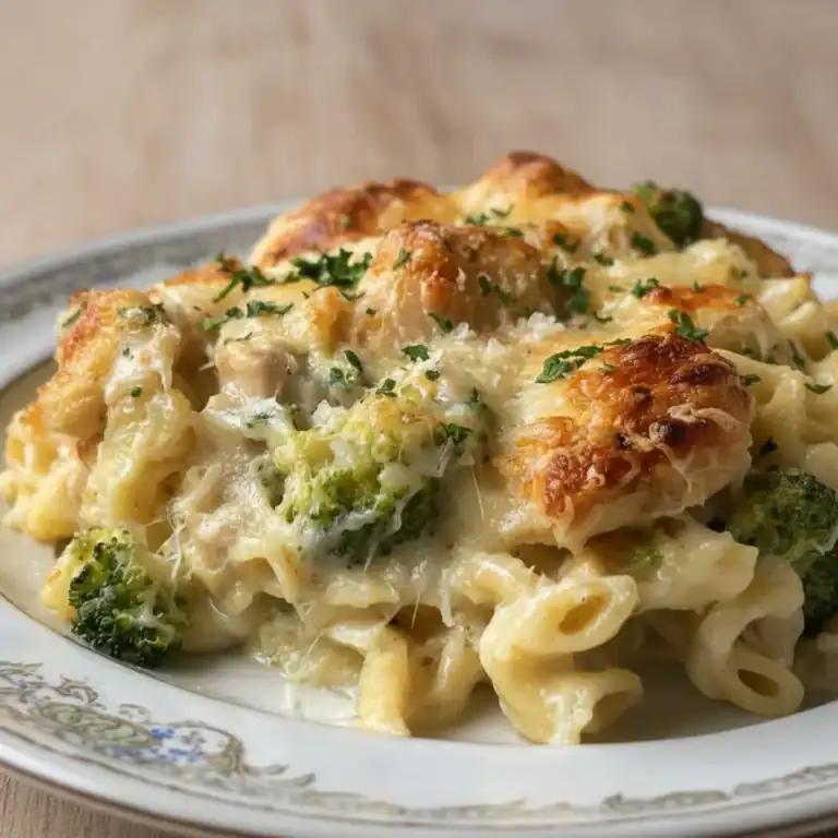 Cheesy Chicken Broccoli Alfredo Bake