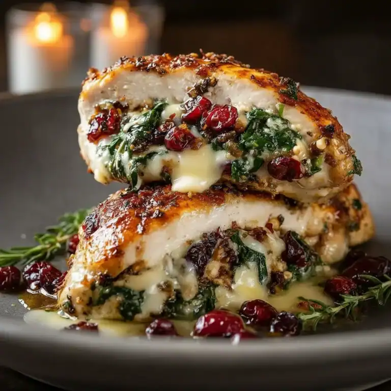 Cranberry Spinach Chicken Breasts Brie