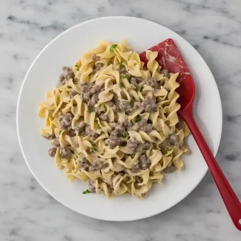 Creamy Ground Beef Stroganoff