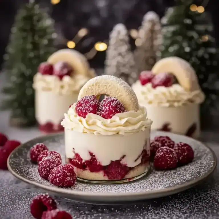 Creamy Vanillekipferl Dessert Himbeeren