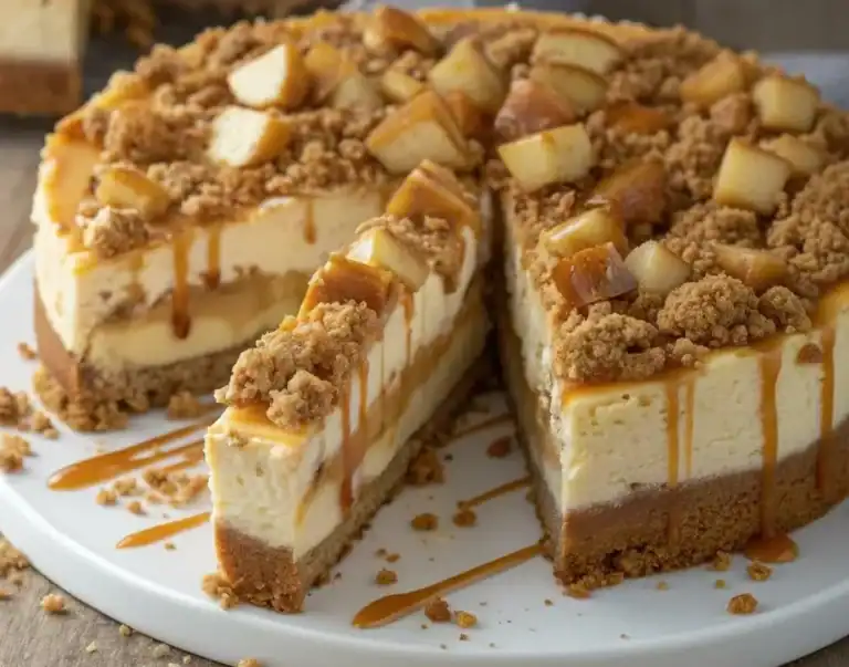 Decadent Salted Caramel Apple Pie Cheesecake