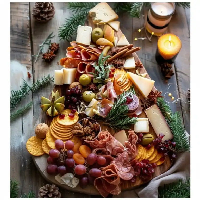 Festive Christmas Tree Cheese Board Idea