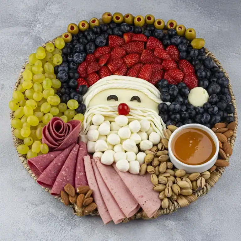 Fun Santa Charcuterie Board Snack Idea