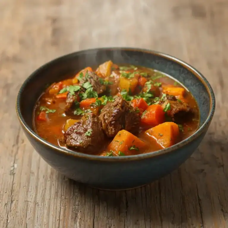 Hearty Crockpot Beef Stew with Sweet Potatoes