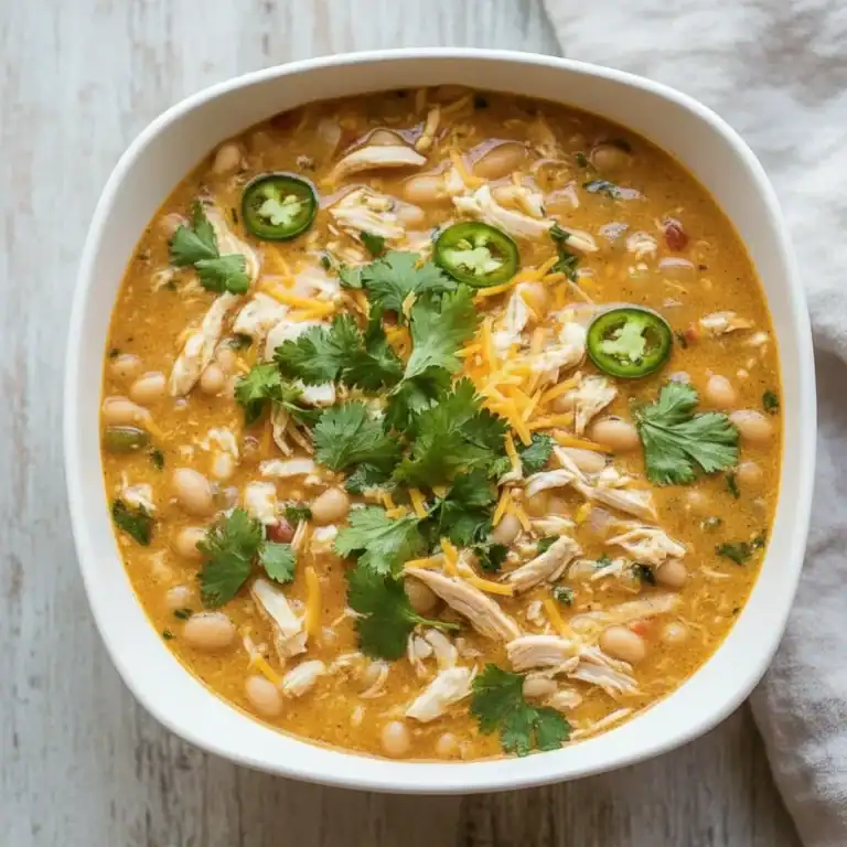 Hearty Crockpot White Chicken Chili