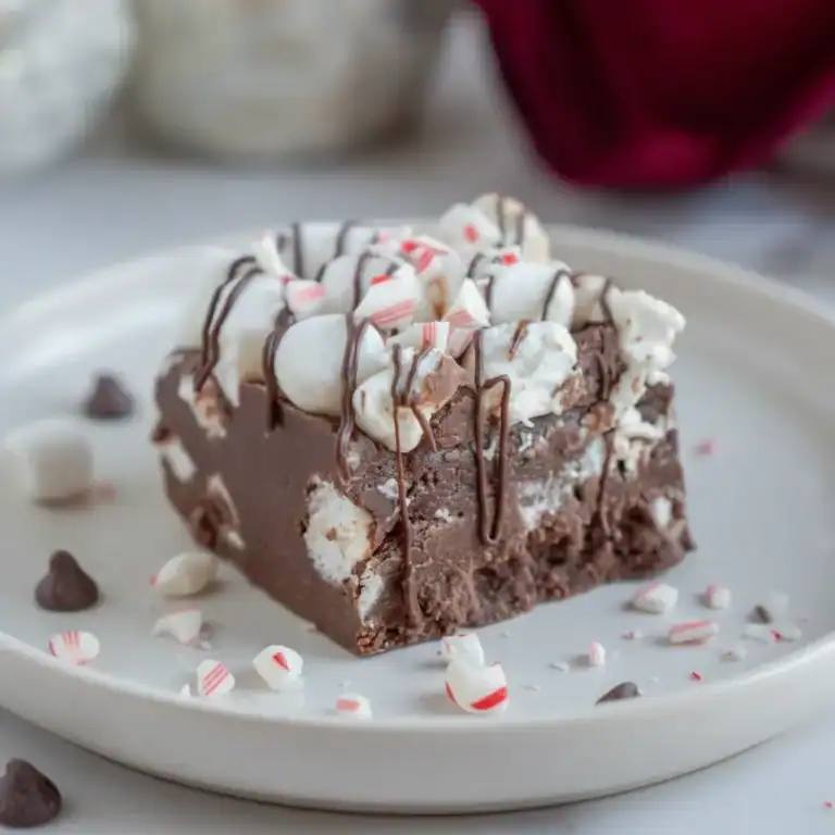 Hot Chocolate Peppermint Fudge No Bake