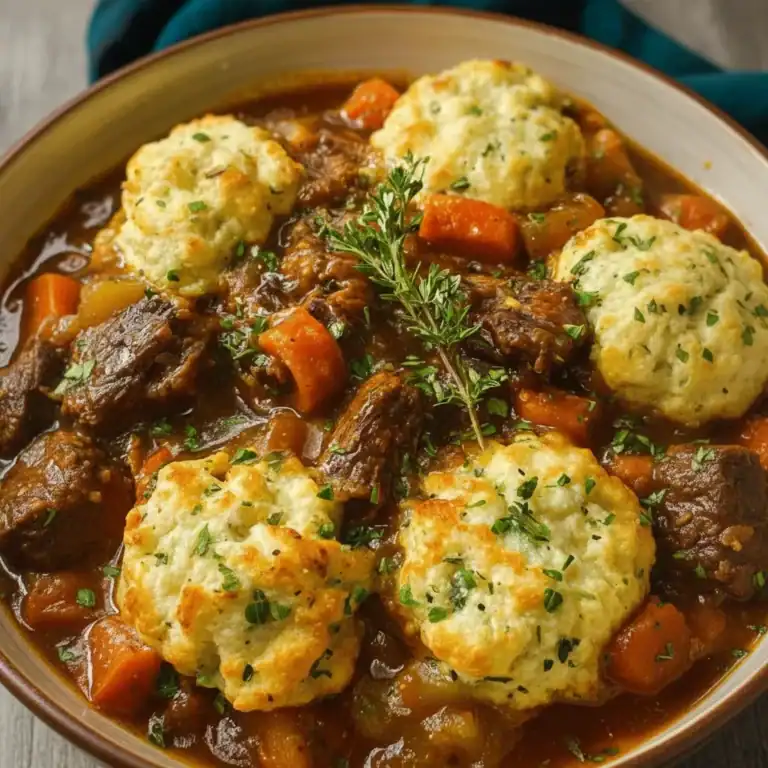 Beef Stew Cheddar Herb Dumplings Dinner