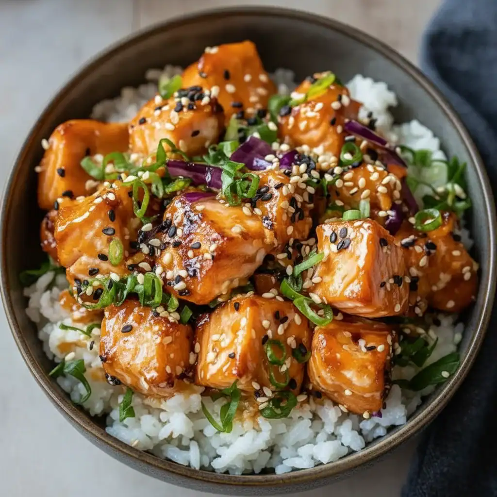 Crispy Salmon Rice Bowl