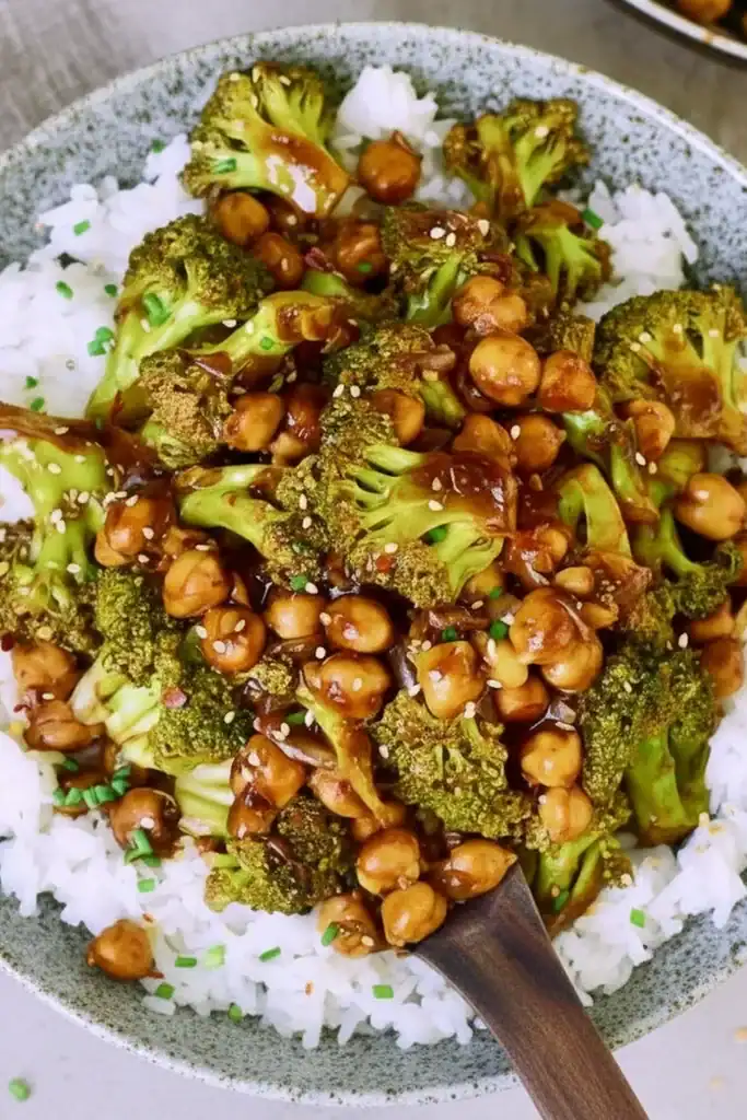 Garlic Broccoli Stir Fry Chickpeas