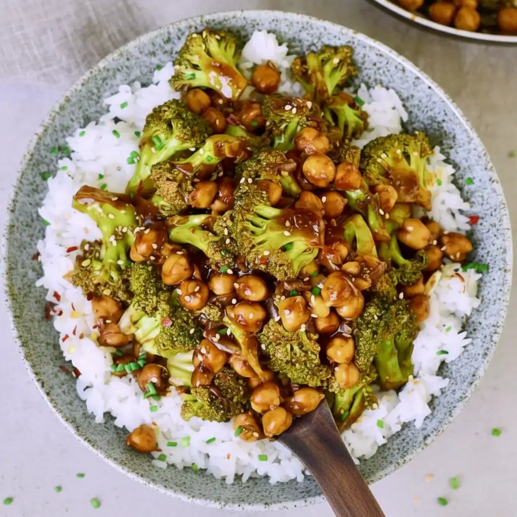 Garlic Broccoli Stir Fry Chickpeas