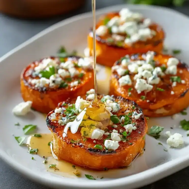 Roasted Sweet Potato Rounds Honey Feta