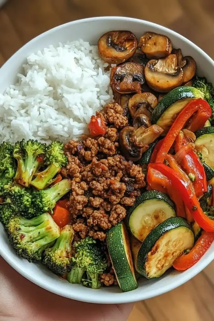 Spicy Ground Beef Stir Fry Bowl