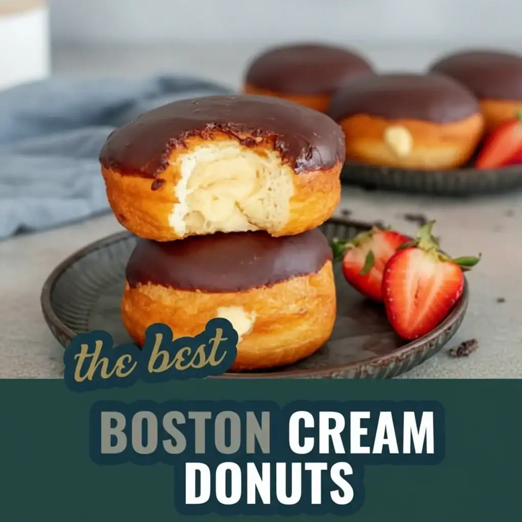 Cream-filled Boston donuts with chocolate coating, ideal for breakfast, snacks, or dessert, made with high-quality ingredients for maximum flavor and freshness.