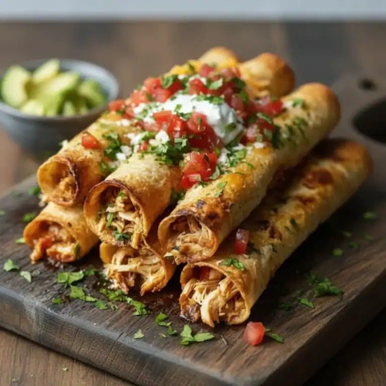 Crispy Chicken Flautas Golden Fried