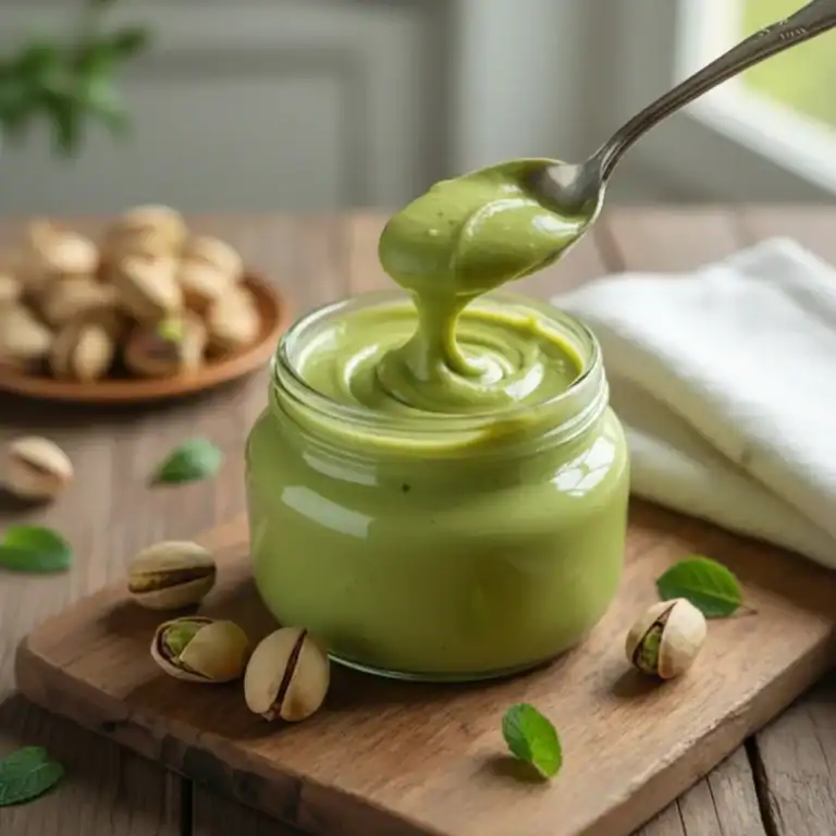 Homemade Pistachio Cream Green Spread