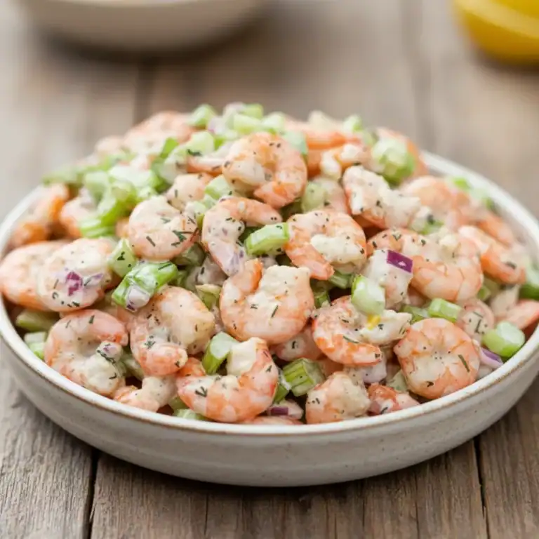 Shrimp Salad with Red Cabbage Crunchy