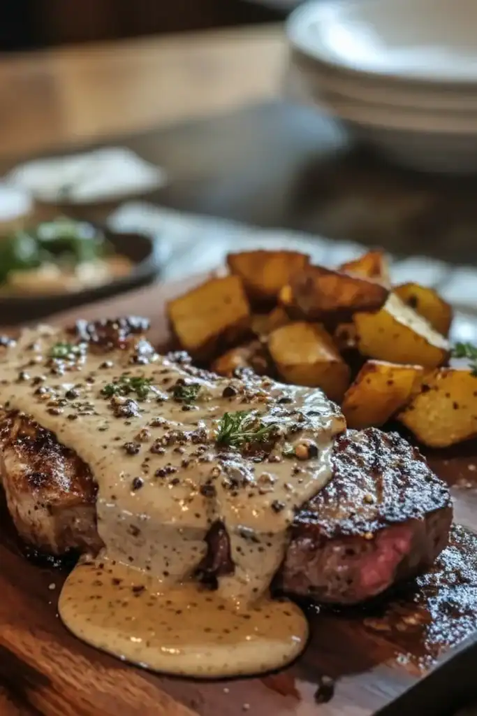 Steak And Potatoes With Gravy