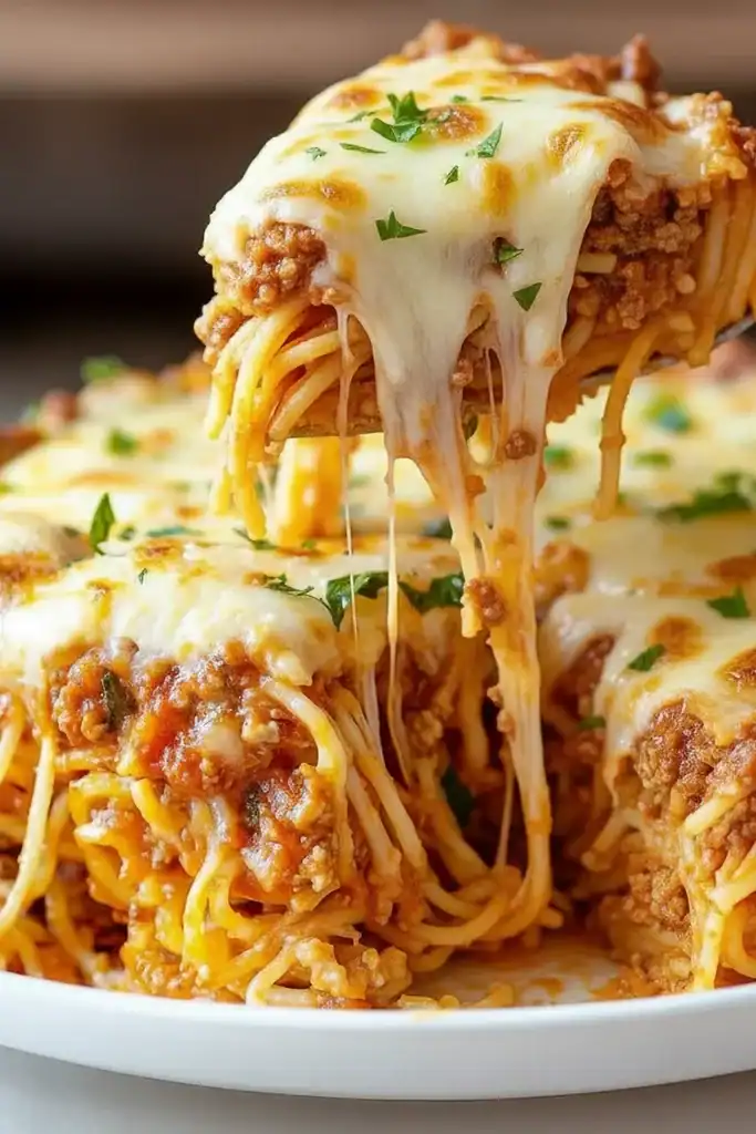 Cheesy Spaghetti Pie Recipe
