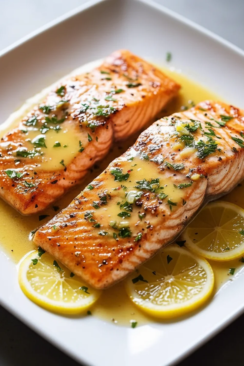 Baked Salmon with Lemon Butter Sauce Recipe