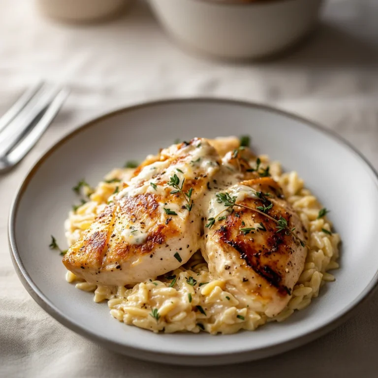 Creamy Parmesan Chicken and Orzo for Dinner
