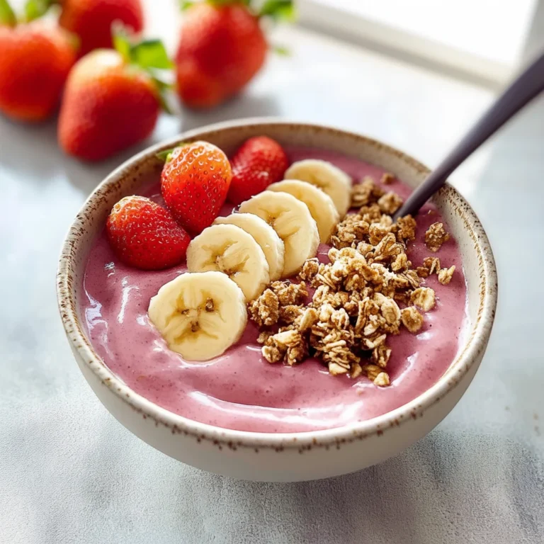 Creamy Strawberry Banana Smoothie Bowl for Breakfast