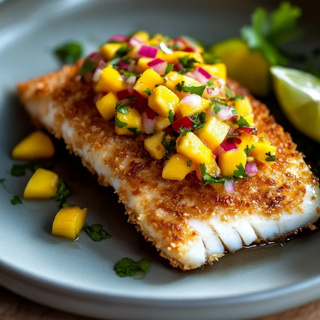 Crispy Coconut Crusted Fish with Fresh Mango Salsa
