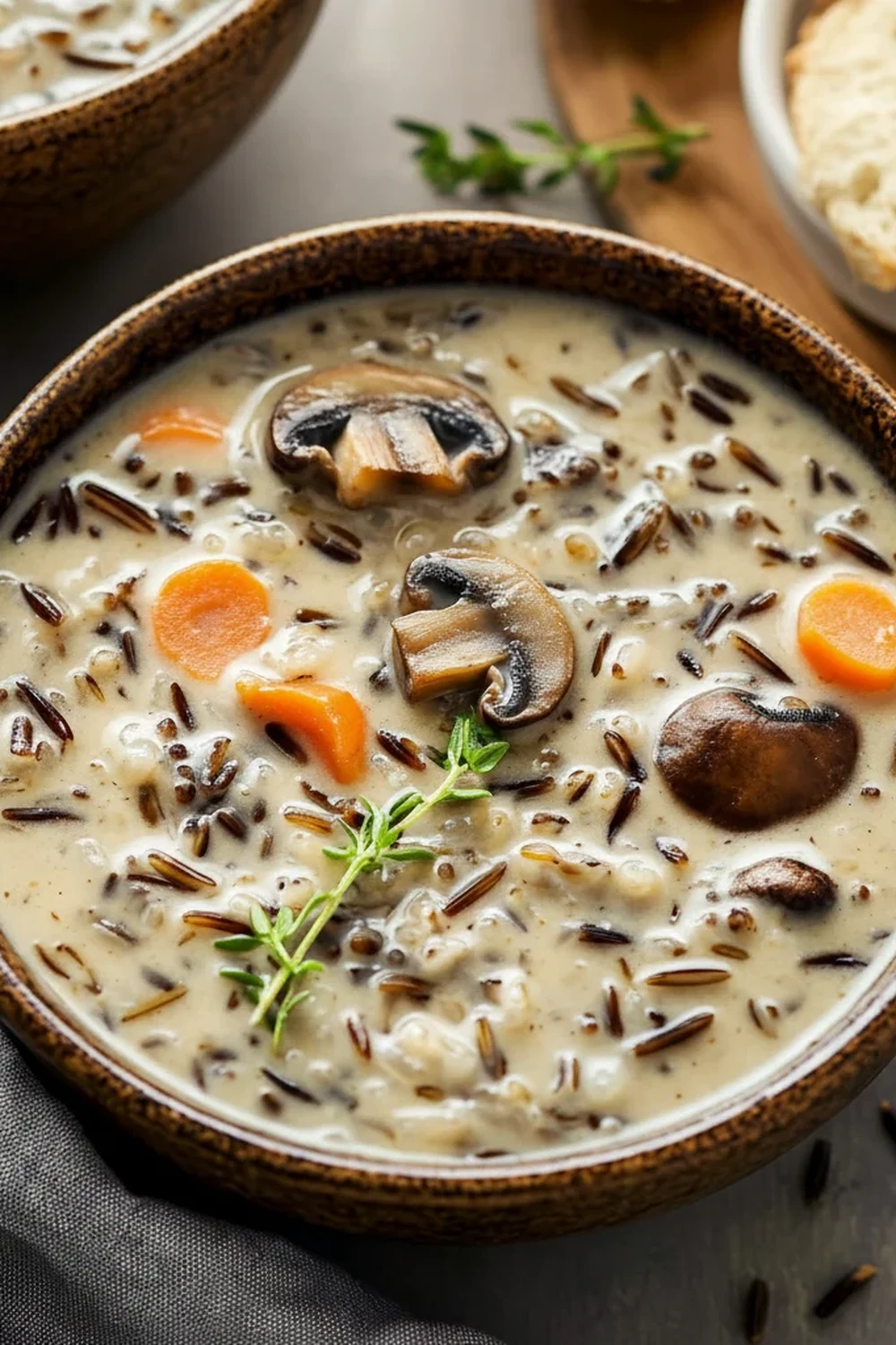 Creamy Wild Rice and Mushroom Soup