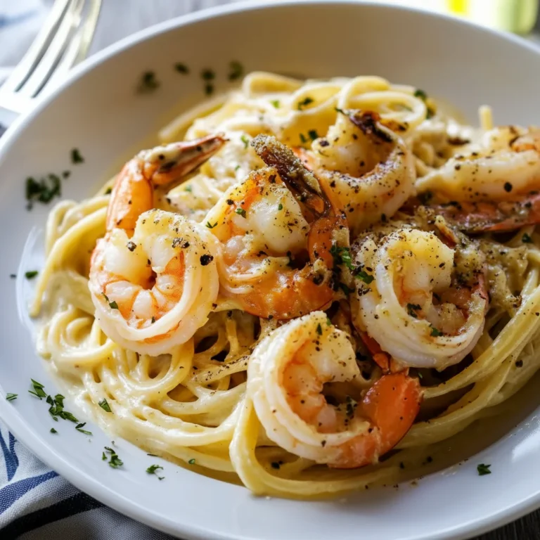 Luxurious Creamy Garlic Shrimp Pasta for Dinner