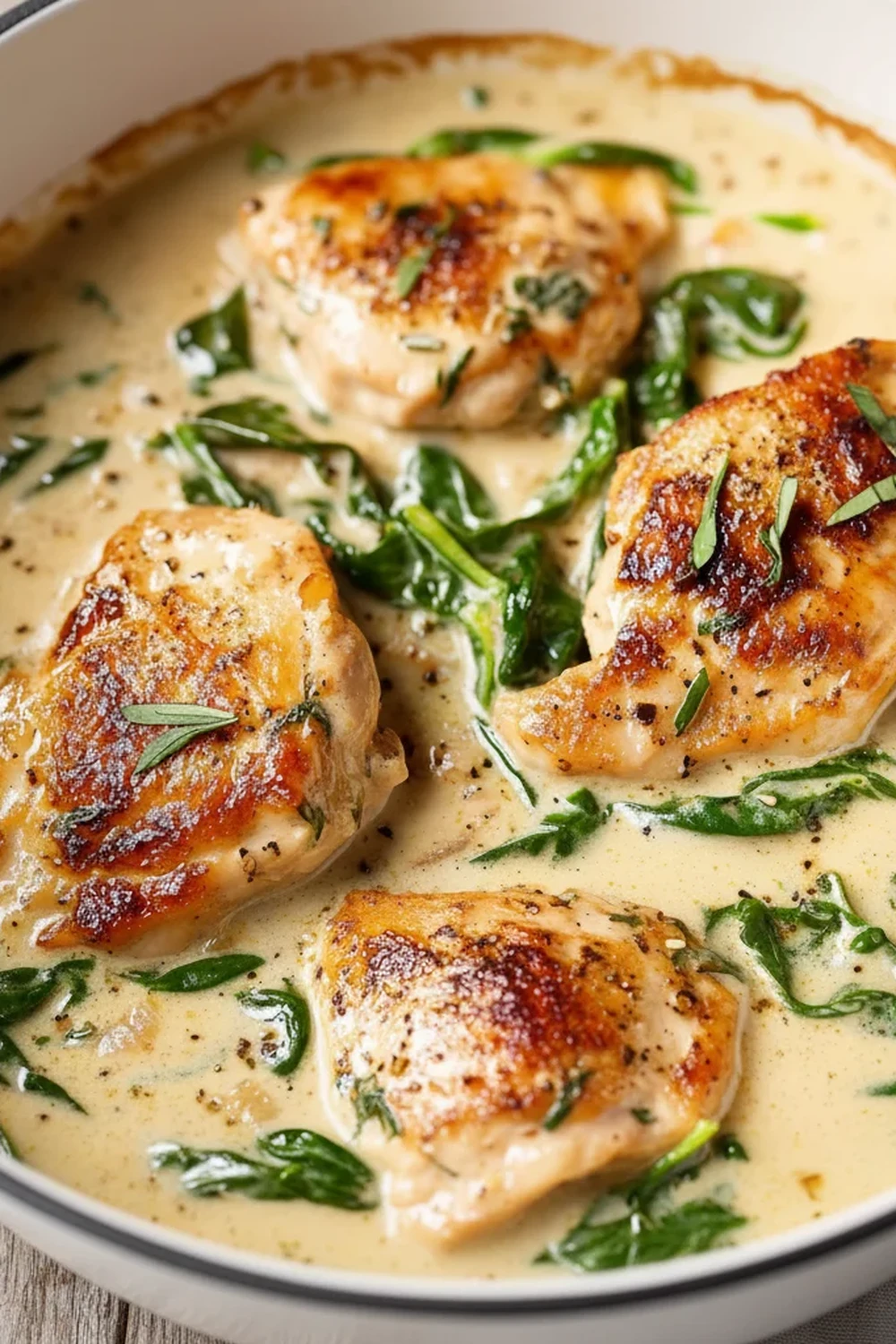 Creamy Garlic Chicken with Spinach