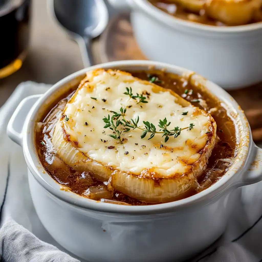 Rich French Onion Soup Recipe with Cheese