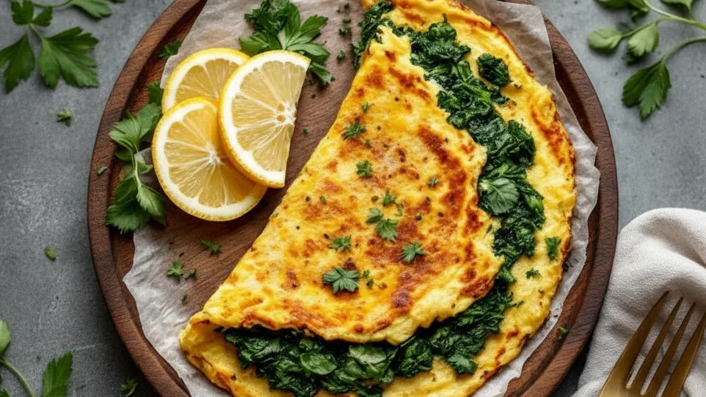 Chickpea Flour Omelette with Spinach