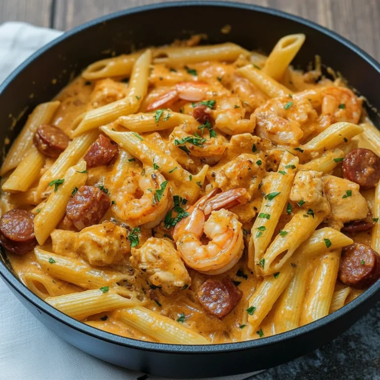 Creamy Cajun Shrimp And Chicken Pasta Feast