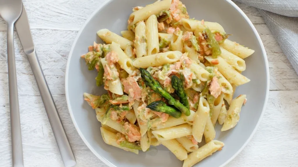 Creamy Salmon and Asparagus Penne