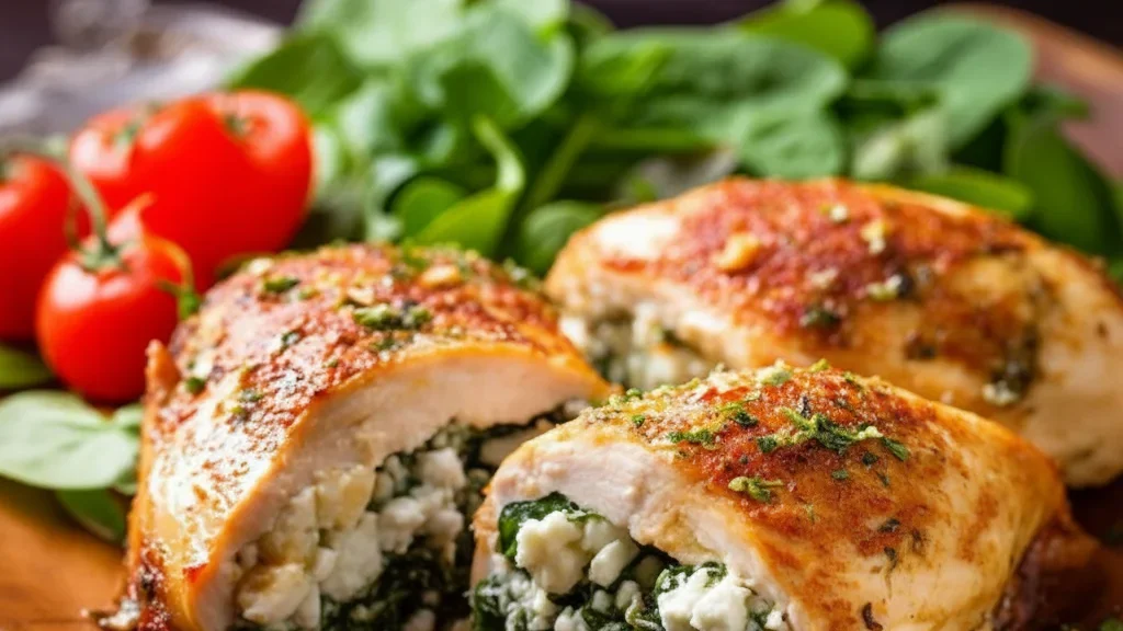 Feta and Spinach Stuffed Chicken Breast