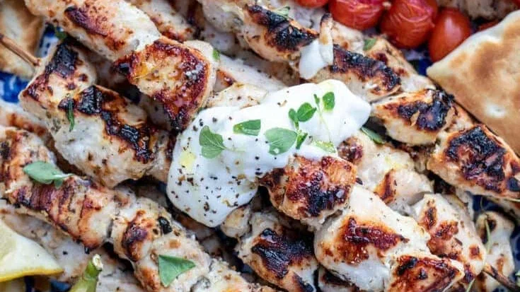 Greek Yoghurt Marinated Chicken Skewers