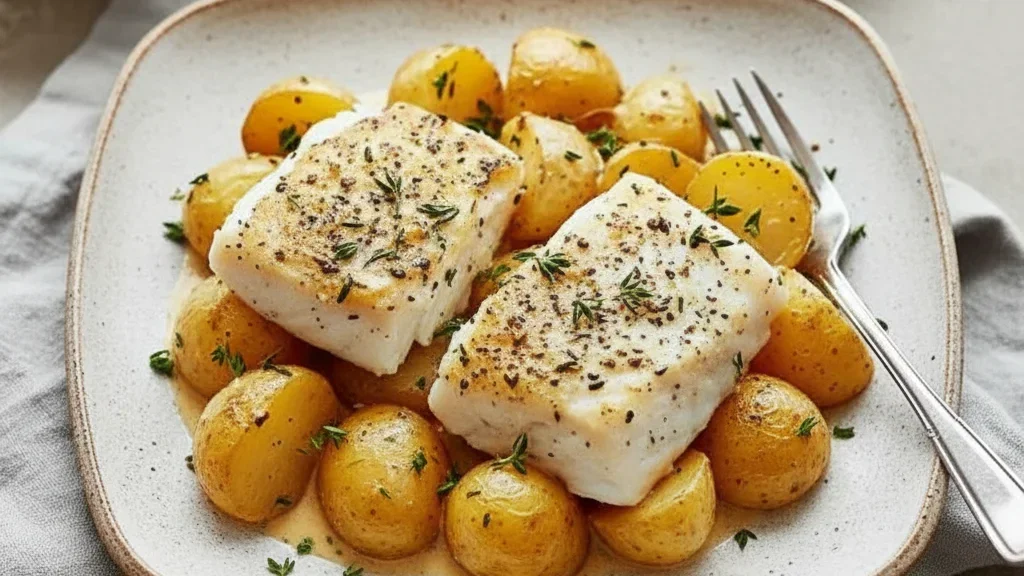 Lemony Cod & Potato Tray Bake