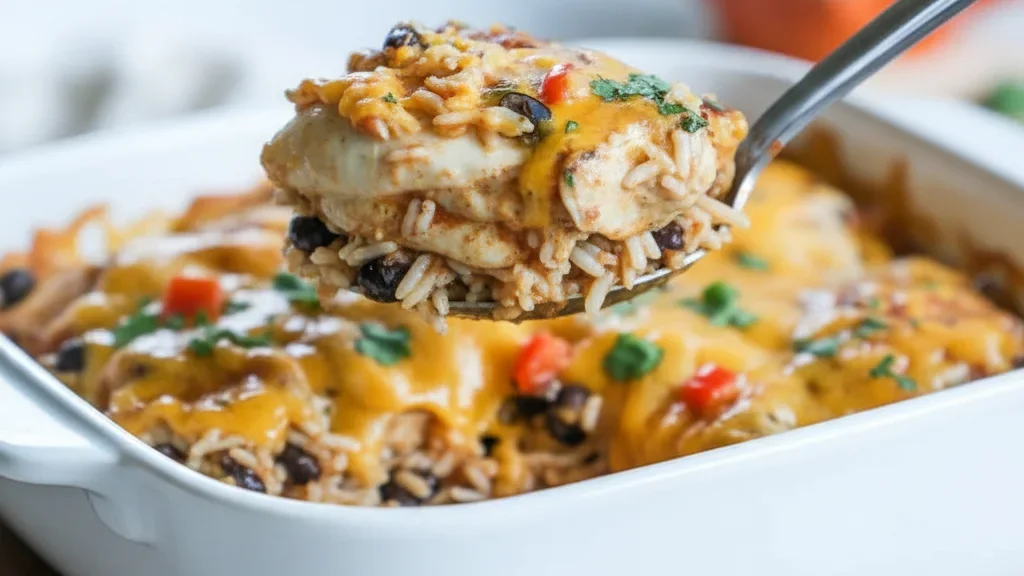 Mexican Chicken & Black Bean Rice Bake